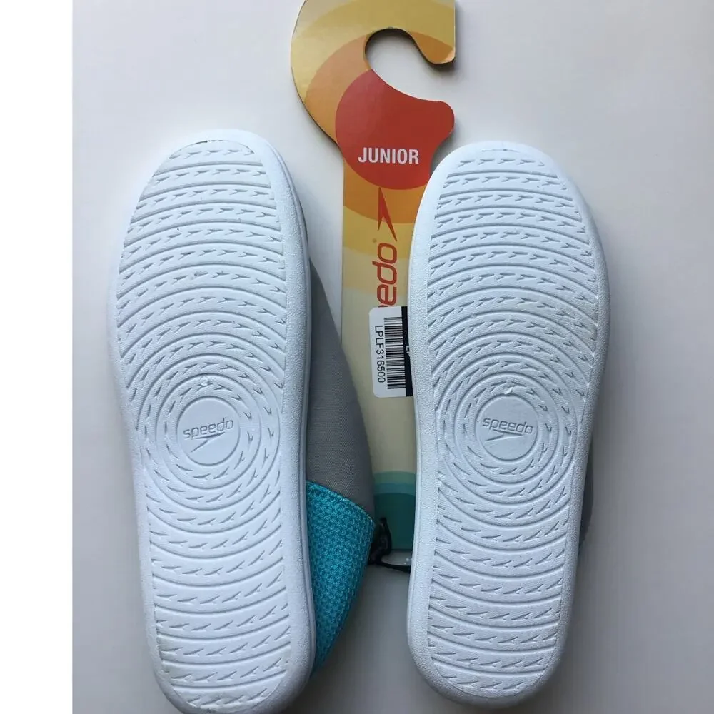 Speedo Junior Boys' Beach Bootie Water Shoes - Gray/Blue Size M 2-3
